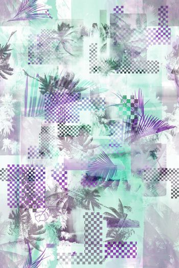 383838-WT450假日休闲风热带雨林墨迹水