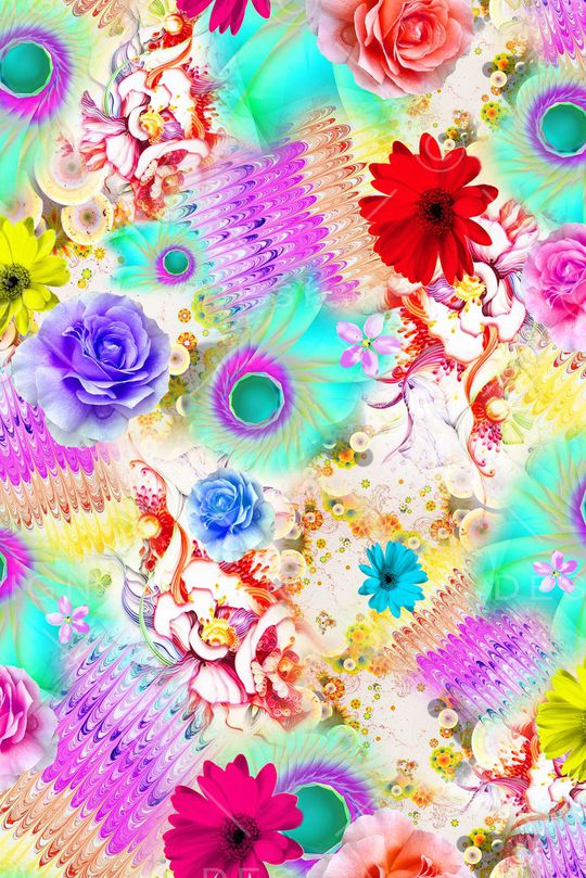 花卉印花华亿平台图片