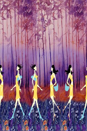 时尚人物印花华亿平台图片