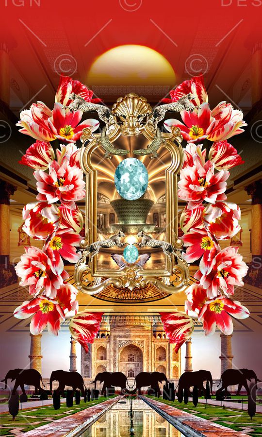 动物珠宝印花华亿平台图片