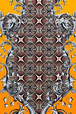 巴洛克卷草印花华亿平台图片