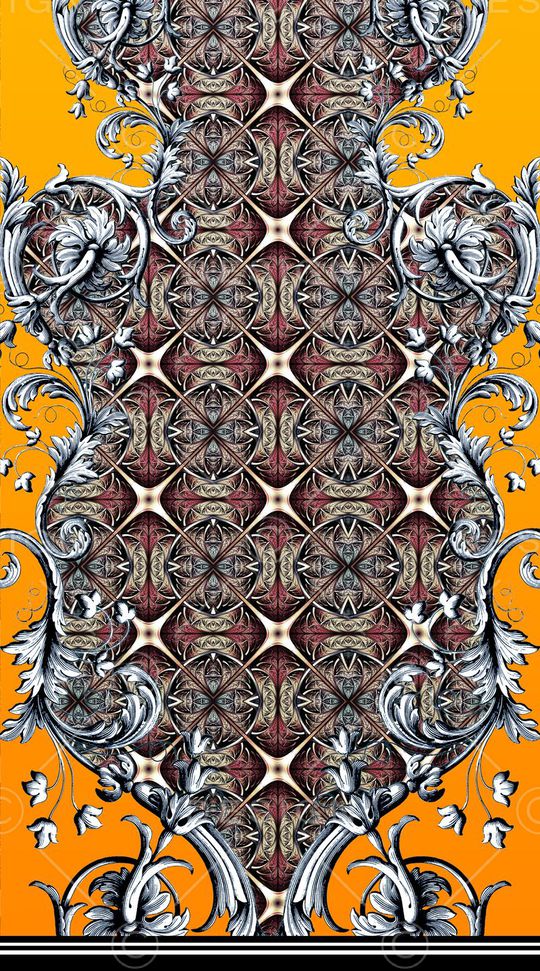 巴洛克卷草印花华亿平台图片