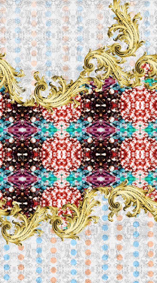 定位巴洛克卷草印花华亿平台图片