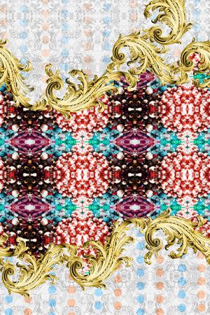 定位巴洛克卷草印花华亿平台图片