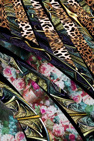 大气动物纹花卉定位印花华亿平台图片