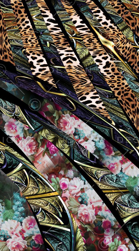 大气动物纹花卉定位印花华亿平台图片