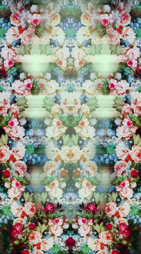 手绘定位花卉印花华亿平台图片