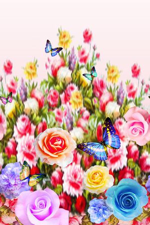 蝴蝶印花华亿平台图片