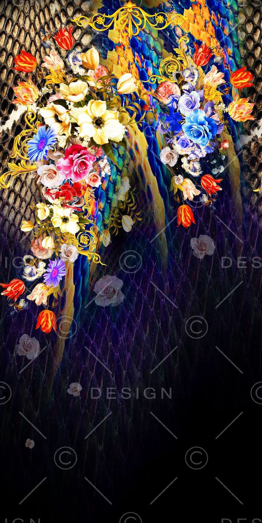 花卉印花华亿平台图片