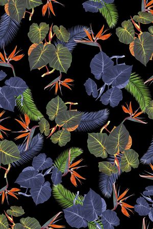 热带风情印花华亿平台图片