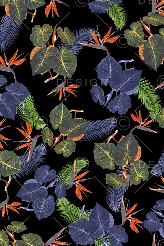 热带风情印花华亿平台图片