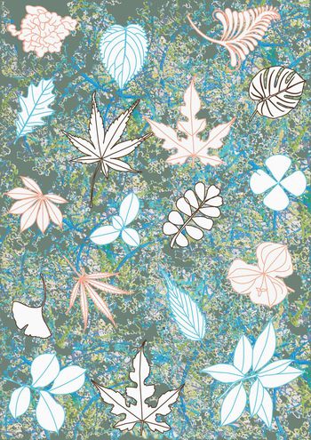 树叶印花华亿平台图片