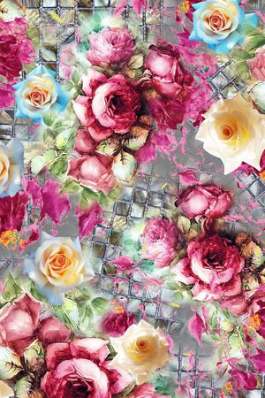 格子花印花华亿平台图片