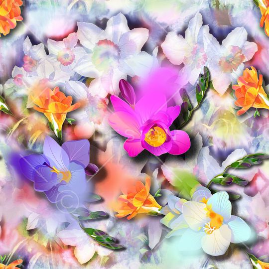 清新朦胧印花华亿平台图片