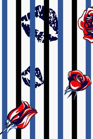 时尚竖条印花华亿平台图片