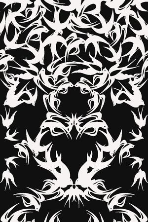 经典黑白定位印花华亿平台图片