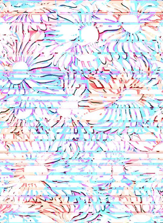 花卉 线条 错位印花华亿平台图片