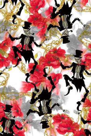 骷髅印花华亿平台图片