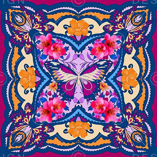 丝巾印花华亿平台图片