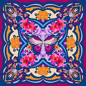 丝巾印花华亿平台图片