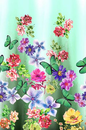 花卉印花华亿平台图片