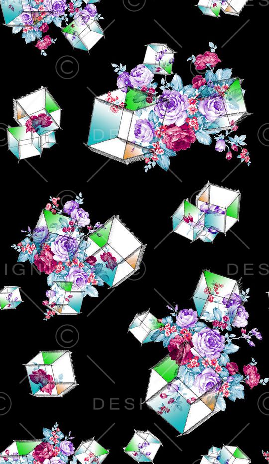 立体方格印花华亿平台图片