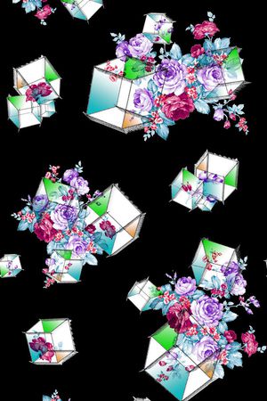 立体方格印花华亿平台图片