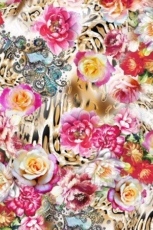 绚丽牡丹印花华亿平台图片