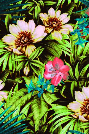 热带 植物印花华亿平台图片