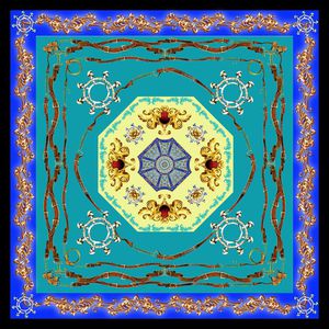 欧式方巾印花华亿平台图片