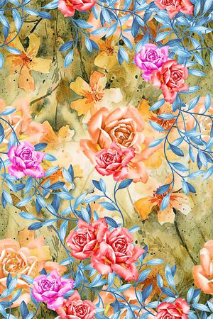 牡丹印花华亿平台图片