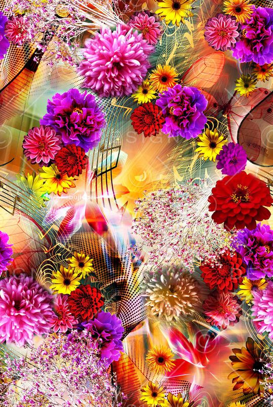 花卉印花华亿平台图片