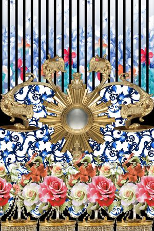 花卉 青花瓷印花华亿平台图片