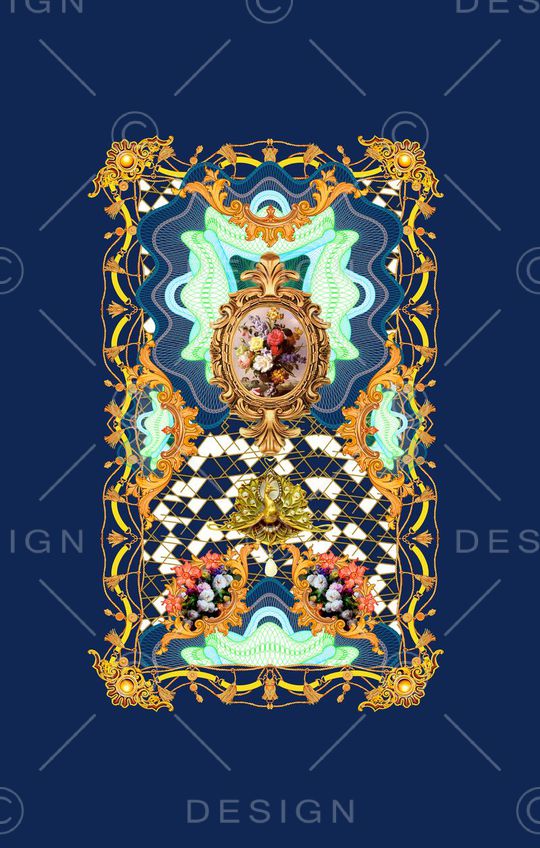 几何线条印花华亿平台图片