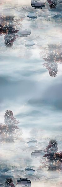 数码风景建筑印花华亿平台图片