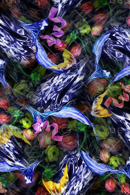 花卉印花华亿平台图片