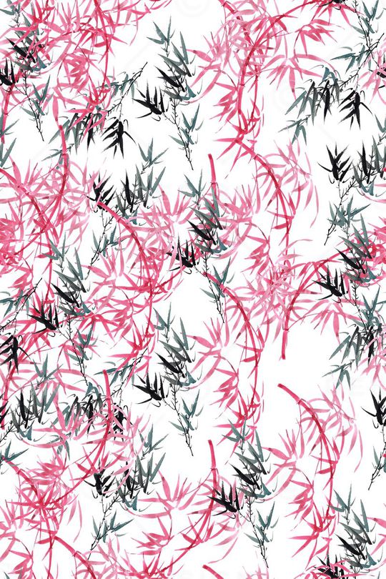 手绘水墨淡雅文竹印花华亿平台图片