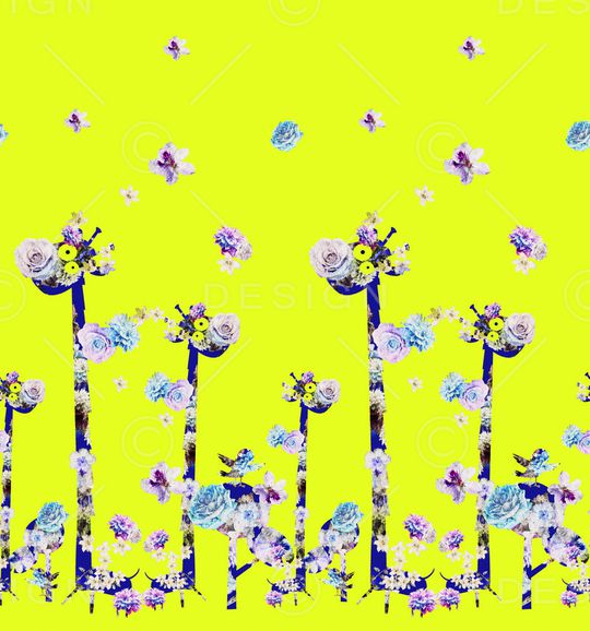 抽象长颈鹿印花华亿平台图片