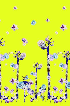 抽象长颈鹿印花华亿平台图片