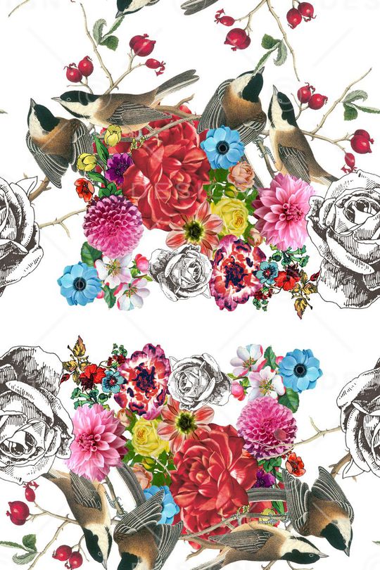 鸟语花香印花华亿平台图片