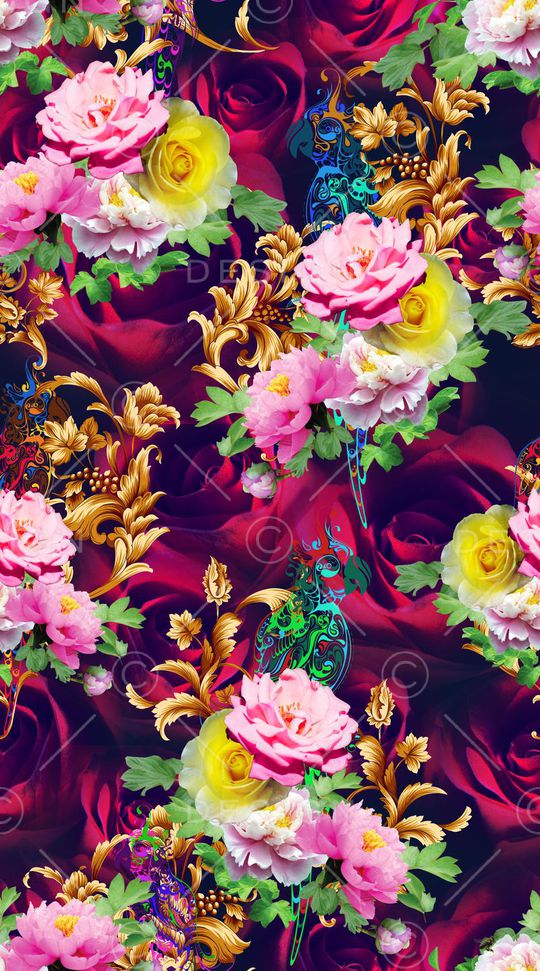 玫瑰印花华亿平台图片