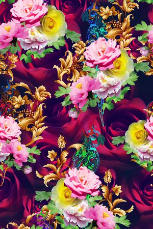 玫瑰印花华亿平台图片