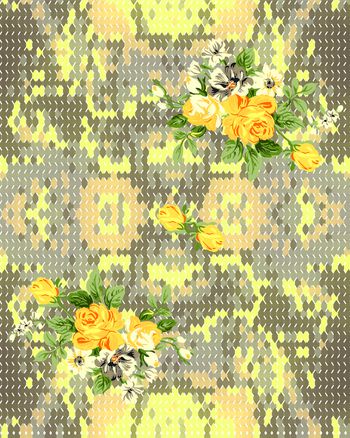 黄色印花华亿平台图片