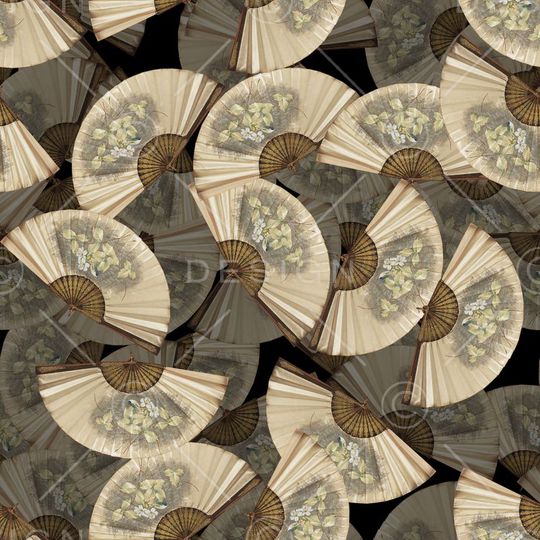 扇子印花华亿平台图片