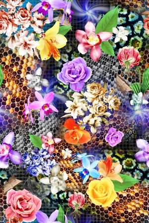 花卉印花华亿平台图片