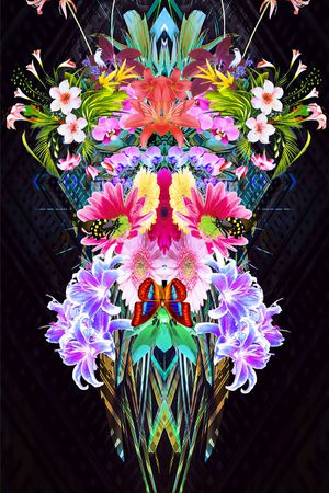 蝴蝶印花华亿平台图片