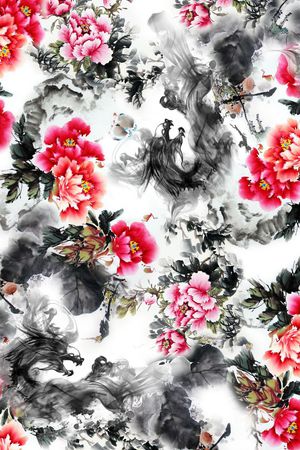 中国风印花华亿平台图片