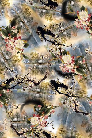 中国风印花华亿平台图片