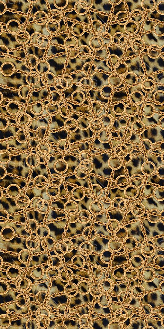 豹纹链条组合印花华亿平台图片