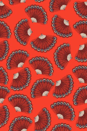 388223-风俗印花孔雀羽毛扇撞色衬衫卫衣华亿平台